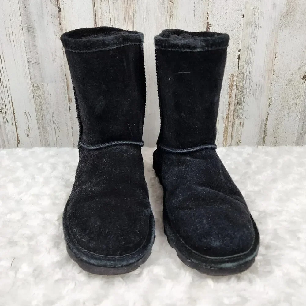 BearPaw Elle Cowhide Boots Black Size 4